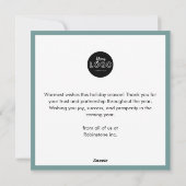 モダンビジネス スノーフレークパターン ダスティーブルー シーズンカード (裏面)