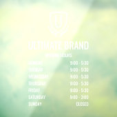 モダンビジネス ロゴ営業時間 窓用シール ウィンドウサイン (シート3)