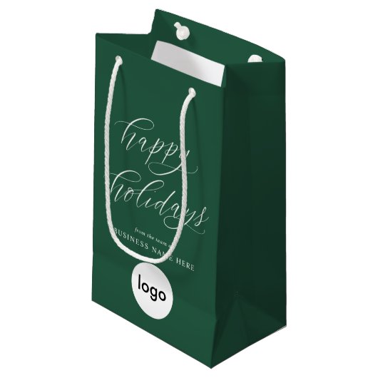 モダンビジネス ロゴ クリスマス お休み スモールペーパーバッグ (正面アングル)