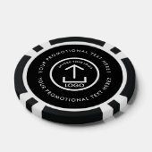 モダンビジネス ロゴ スキャン可QRコード 黒 白 ポーカーチップ (シングル)