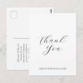 モダンビジネス ロゴ スクリプト ありがとう ホワイト ポストカード (正面/裏面)