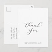 モダンビジネス ロゴ スクリプト お礼 白 ポストカード (正面/裏面)