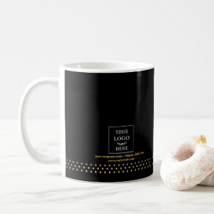 モダンビジネス ロゴ ブラックゴールド ドット ブランド コーヒーマグカップ