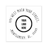 モダンビジネス ロゴ 手書き 返送先住所 セルフインキングスタンプ (デザイン)