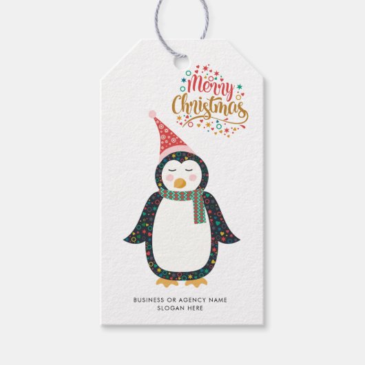 モダンビジネス ロゴ 社員 クリスマス ギフトタグ (正面)