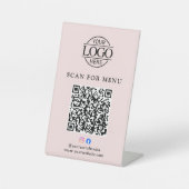 モダンビジネス ロゴ 非接触QRコード メニュー 台座サイン (正面)