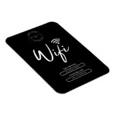モダンビジネス ロゴ 黒と白のWifi情報  マグネット (右側)