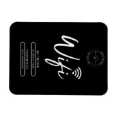 モダンビジネス ロゴ 黒と白のWifi情報  マグネット (横)