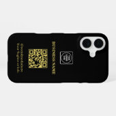 モダンビジネス ロゴ QRコード プロモーション iPhoneケース iPhone 16ケース (裏面横)