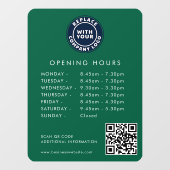 モダンビジネス ロゴ QR コード 営業時間 緑 ウィンドウサイン (シート)