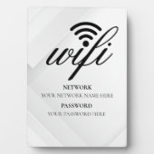 モダンビジネスWiFiネットワークとパスワード ブラック フォトプラーク (正面)