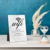 モダンビジネスWiFiネットワークとパスワード ブラック フォトプラーク (側面)