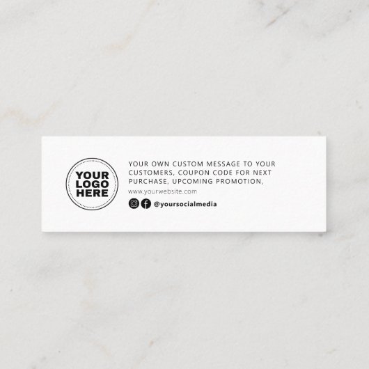 モダンビジミニマルネス注文の挿入 コーリングカード (裏面)