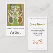 モダンビジ芸術的ネス・グリーン・抽象芸術 名刺 (正面/裏面)