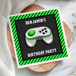 モダンビデオゲームの誕生日パーティー用紙 スタンダードカクテルナプキン
