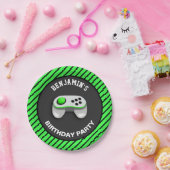 モダンビデオゲーム誕生日パーティー ペーパープレート (パーティー)