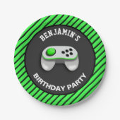 モダンビデオゲーム誕生日パーティー ペーパープレート (正面)