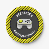 モダンビデオゲーム誕生日パーティー ペーパープレート (正面)