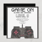 モダンビデオゲーム誕生日 招待状 (正面/裏面)