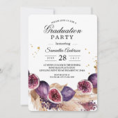 モダンビューティー パープルイチジク＆パンパス＆ゴールドドロップス 招待状 (正面)