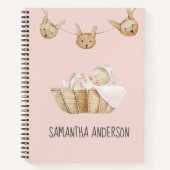 モダンビューティ パステルピンク キッズネーム ノートブック (正面)