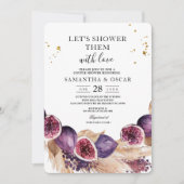 モダンビューティ パープルイチジク＆パンパス＆ゴールドドロップス 招待状 (正面)