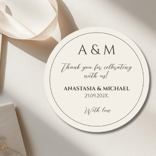 モダンビージューミニマリスト結婚式 ラウンドシール