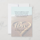 モダンビーチとハートスタイル結婚の サンキューカード (裏面)