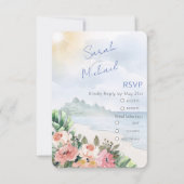 モダンビーチとフローラ結婚 出欠カード (正面)