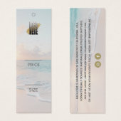 モダンビーチのぶら下がったロゴ付き価格ラベル (正面&裏面)