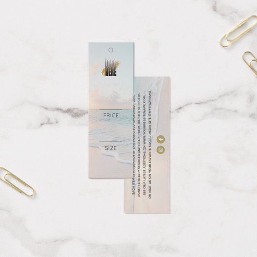 モダンビーチのぶら下がったロゴ付き価格ラベル (オフィス)