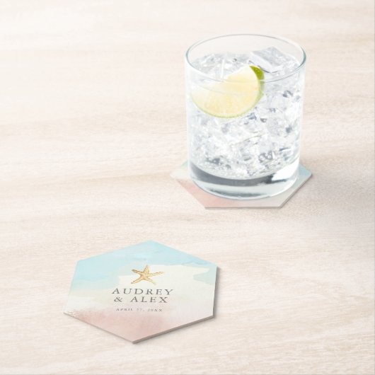 モダンビーチをテーマに結婚したコースター ペーパーコースター (インサイチュ)