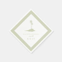 モダンビーチアイランド結婚のナプキンス – グリーン