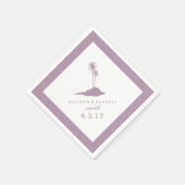 モダンビーチアイランド結婚のナプキンス – Violet スタンダードカクテルナプキン (角)