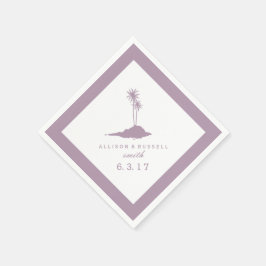 モダンビーチアイランド結婚のナプキンス – Violet スタンダードカクテルナプキン