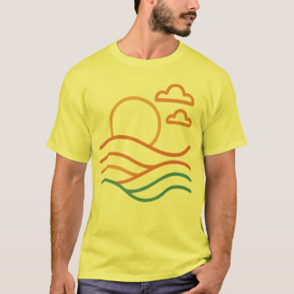 モダンビーチアートワーク男子Tシャツ Tシャツ