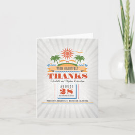 モダンビーチウェディング感謝カード サンキューカード