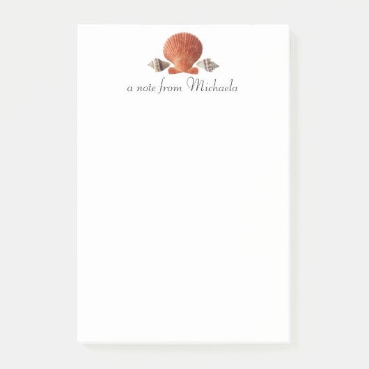 モダンビーチシパーソナライズされたェル ポストイット (正面)