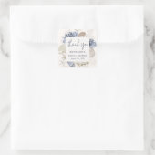 モダンビーチシンプルブライダルシャワーありがとう スクエアシール (バッグ)