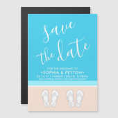 モダンビーチシンプルユニークの結婚式の日付を保存 マグネット招待状 (正面/裏面)