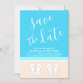 モダンビーチシンプルユニークの結婚式の日付を保存 マグネット招待状 (正面)