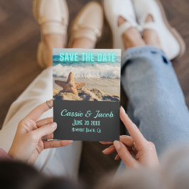 モダンビーチシーン日付の垂直カードを保存