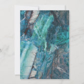 モダンビーチティール（緑がかった色）マーブルジオメトリック結婚ス 招待状 (裏面)