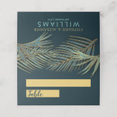 モダンビーチパーム金ゴールドティール（緑がかった色）グリーントロピカルズ結婚 プレイスカード (外部開封)