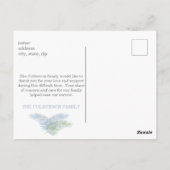 モダンビーチパーム離れの葬儀ありがとう ポストカード (裏面)