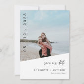 モダンビーチフォトセーブザデートカード 招待状 (正面)