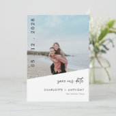 モダンビーチフォト セーブザデートカード 招待状 (スタンド正面)