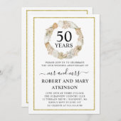 モダンビーチボホー50周年ウェディングパーティー 招待状 (正面/裏面)