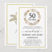 モダンビーチボホー 50周年結婚記念日パーティー 招待状 (正面/裏面)