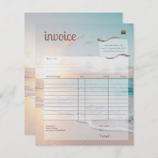 モダンビーチ事業請求書 (正面/裏面)